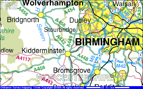 Map of Kidderminster